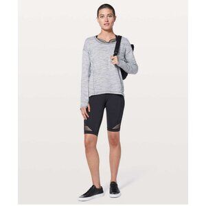 Lululemon Sweat Embrace Long Sleeve in Space Dye Camo Seal Grey Deep Coal
